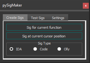 Create Sigs Tab