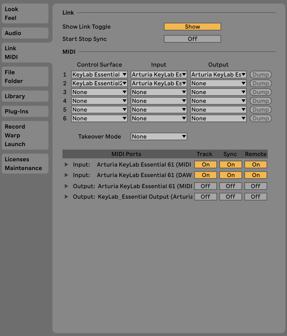 Ableton Live Preferences