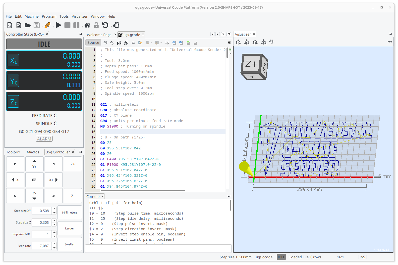 Universal Gcode sender