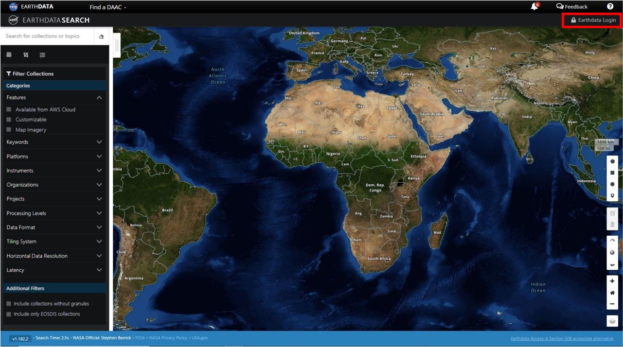 Earthdata Landing Page