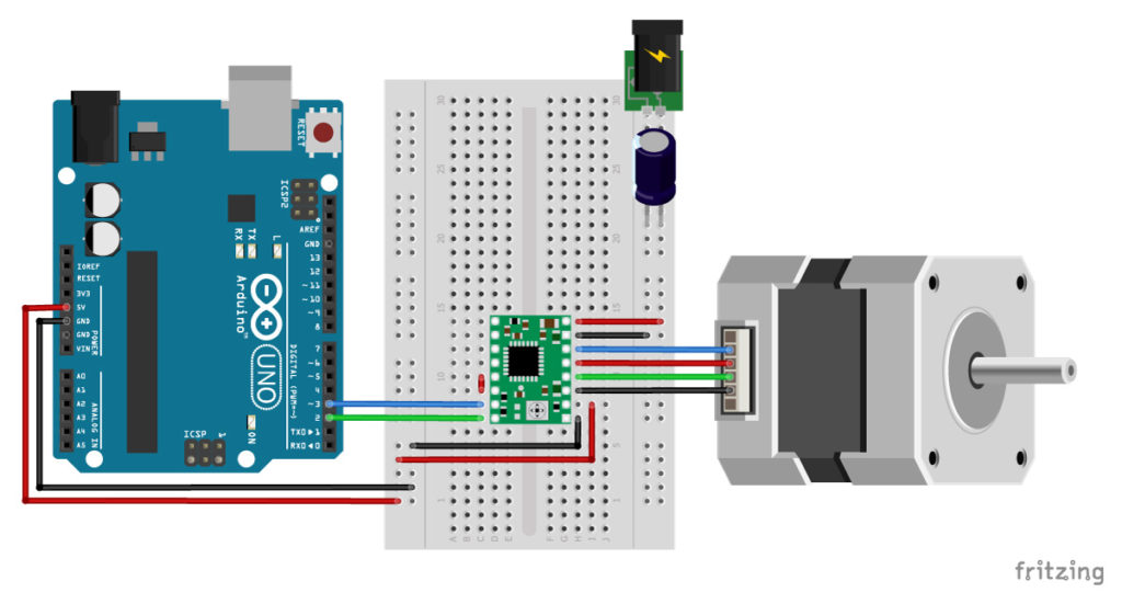 A4988 Arduino stepper motor wiring schematic diagram pinout