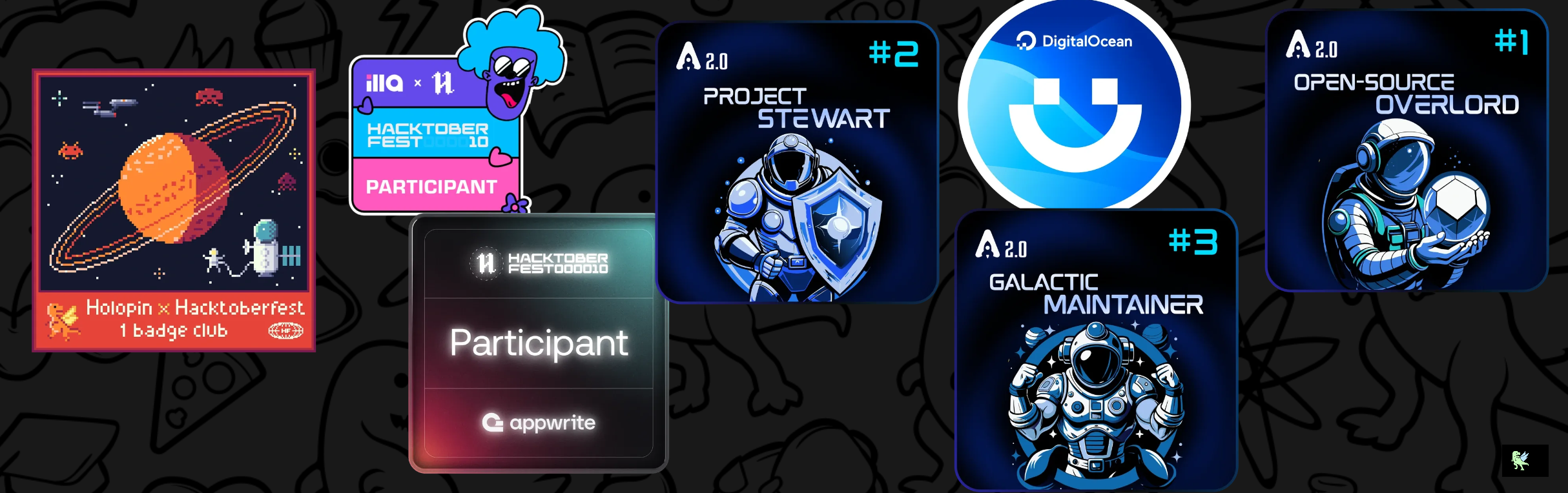 An image of @souvik34's Holopin badges, which is a link to view their full Holopin profile