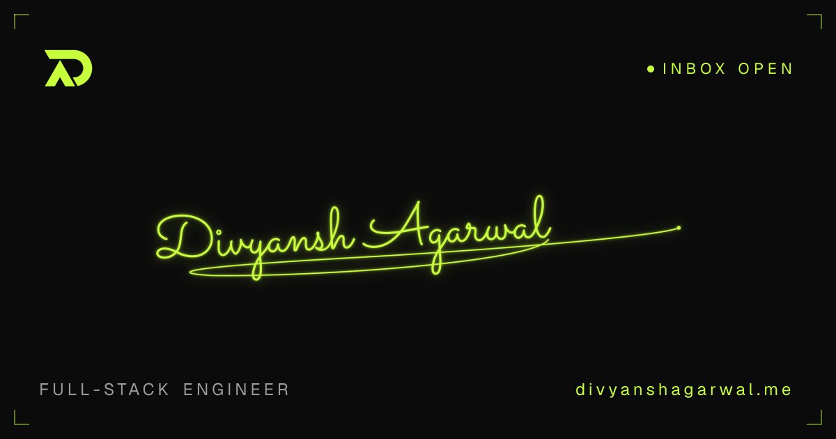 Divyansh Agarwal — Interfaces, services, and the wires between them.
