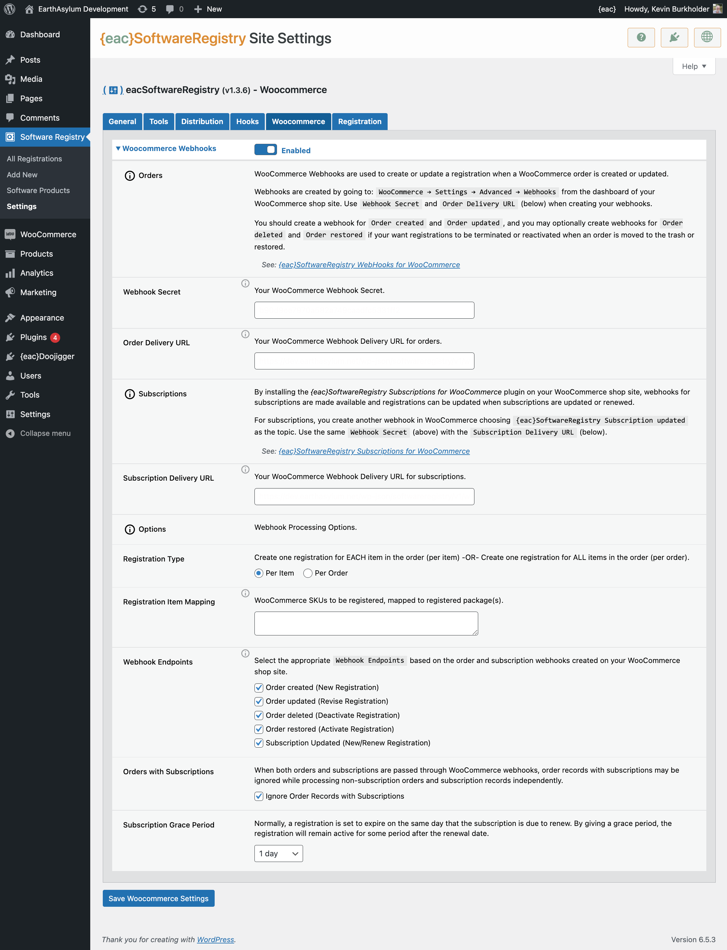 {eac}SoftwareRegistry WooCommerce Integration