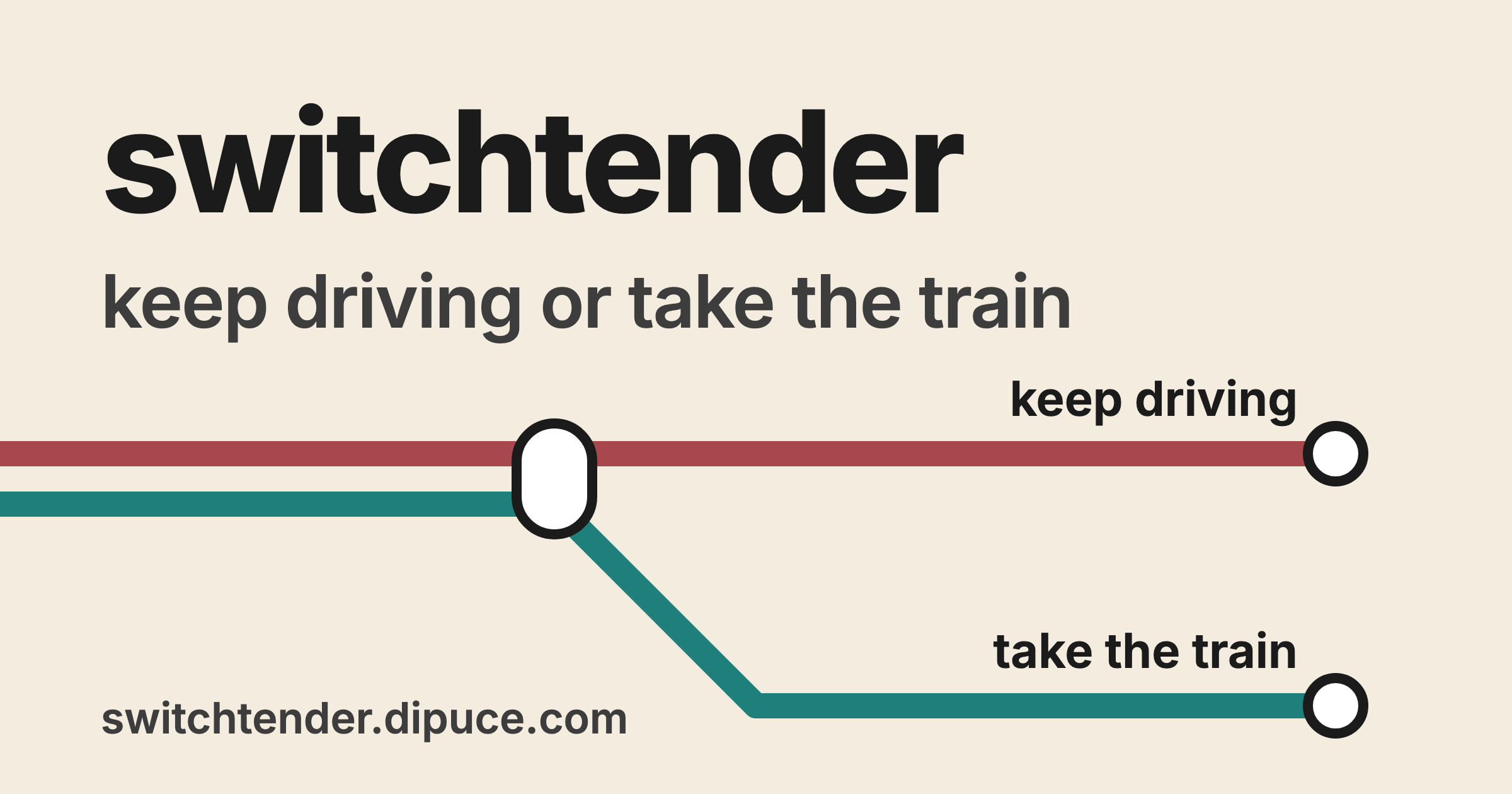 switchtender: keep driving or take the train