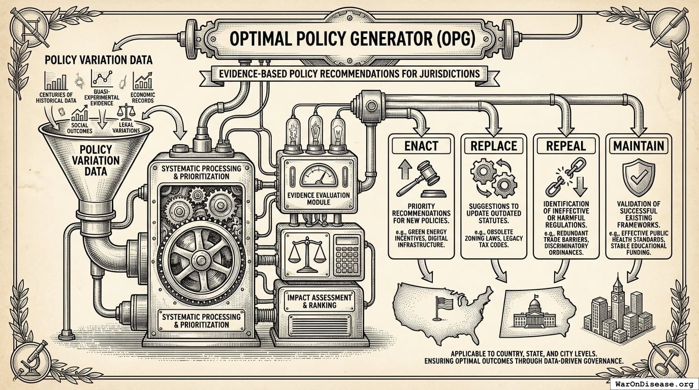 The Optimal Policy Generator: A Causal Inference Protocol for Maximizing Median Health and Wealth Through Public Policy