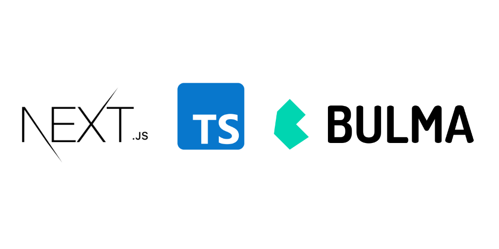 Logo's of Next.js, Typescript and Bulma