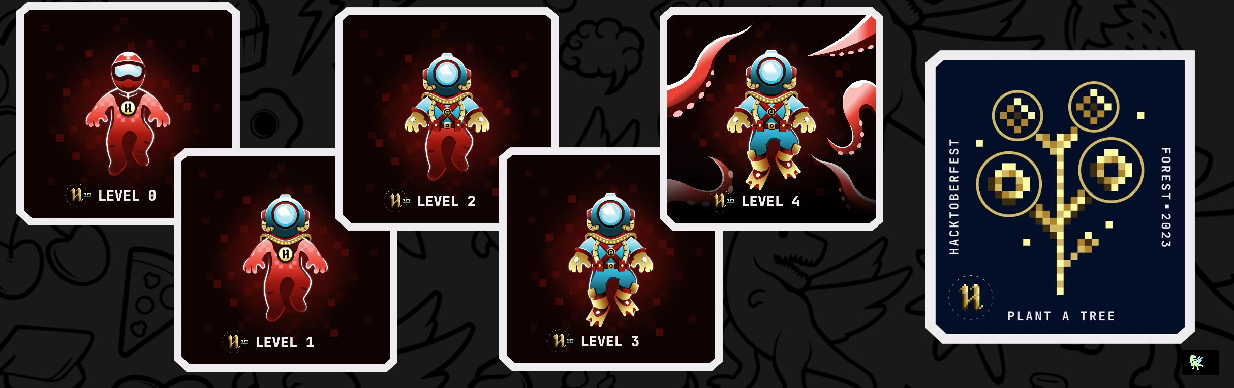 An image of @letsaguiar's Holopin badges, which is a link to view their full Holopin profile