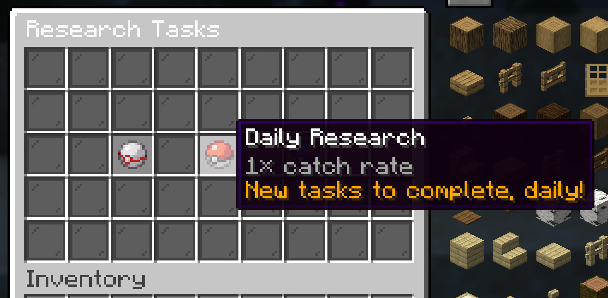 Research Tasks menu