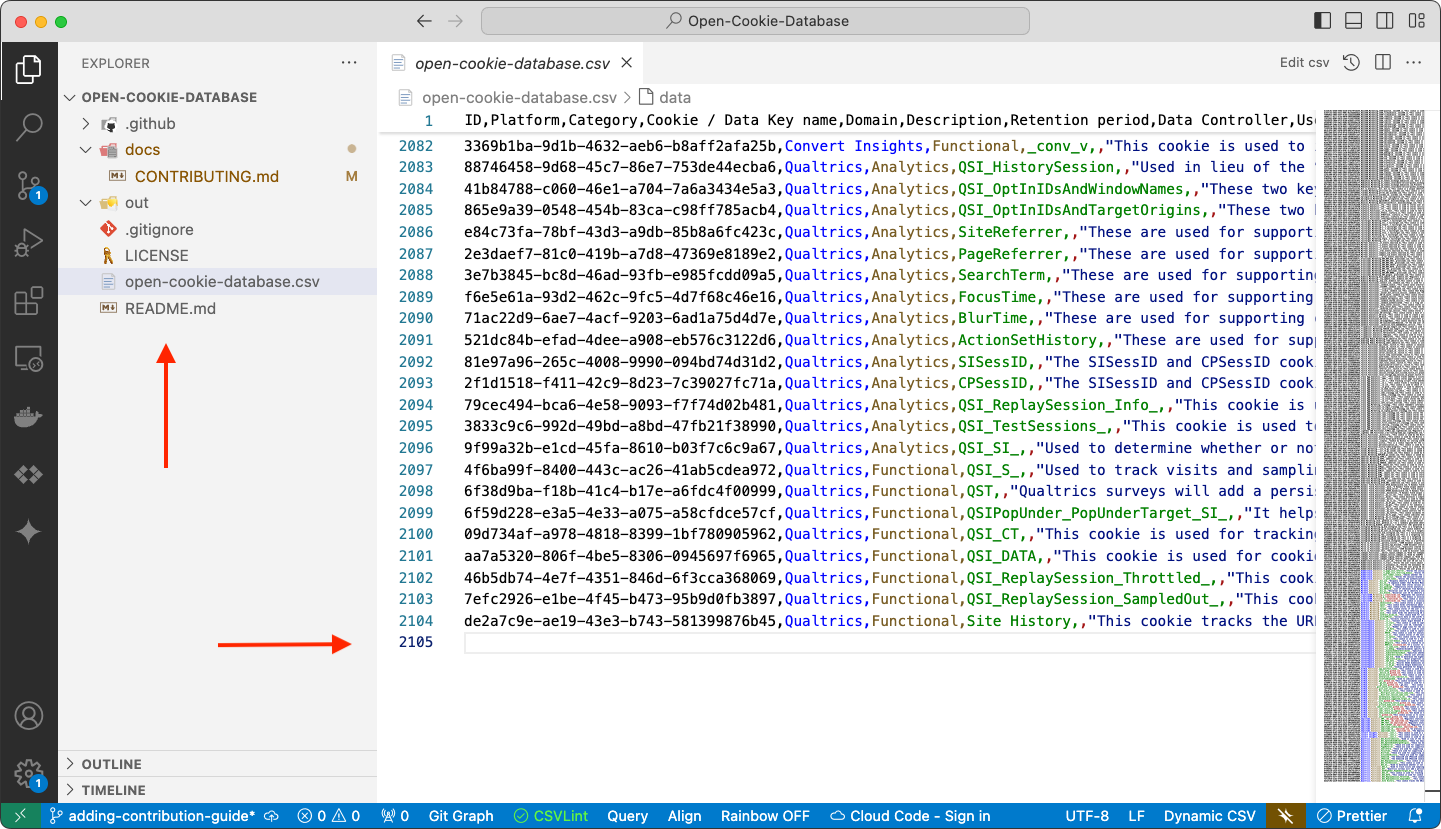 Open Cookie database on VS Code