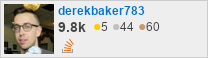 profile for derekbaker783 on Stack Exchange, a network of free, community-driven Q&A sites