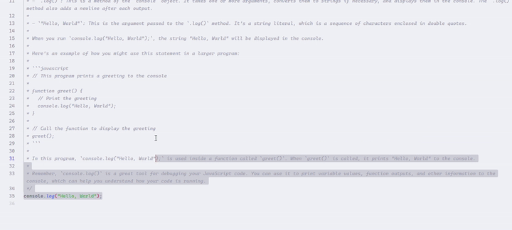 An image of the remove comments on copy command