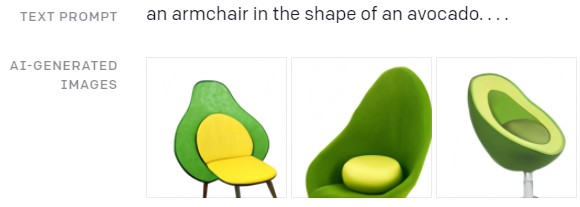 armchair in the shape of an avocado