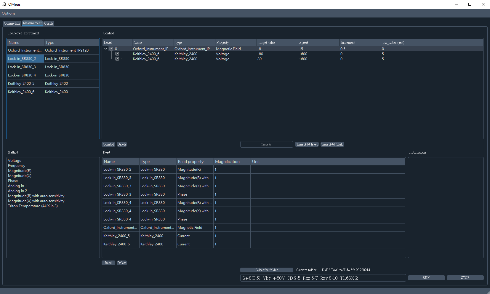 measurement interface