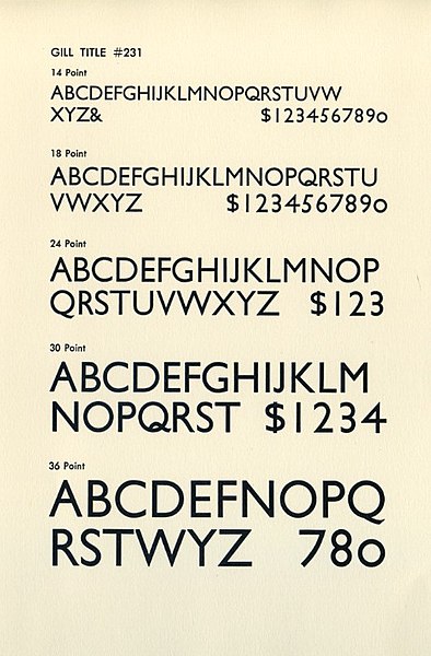 Gill Sans specimen