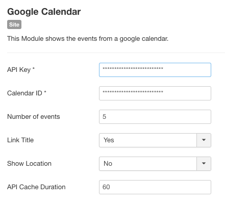 Module Settings 