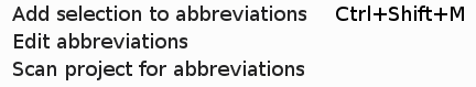 Resources > Abbreviations submenu