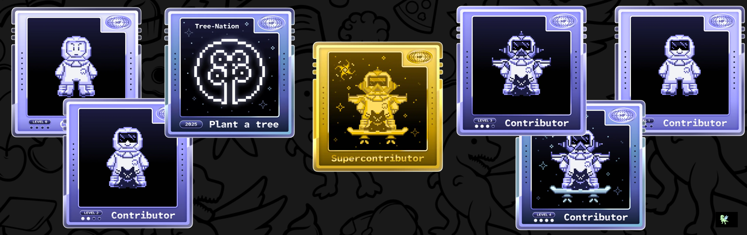 An image of @kush11m's Holopin badges, which is a link to view their full Holopin profile