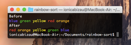 GitHub - IonicaBizau/rainbow-sort: :rainbow: Sort a list of given ...