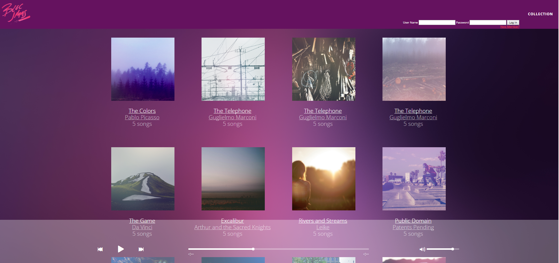Image of Many albums in the browser