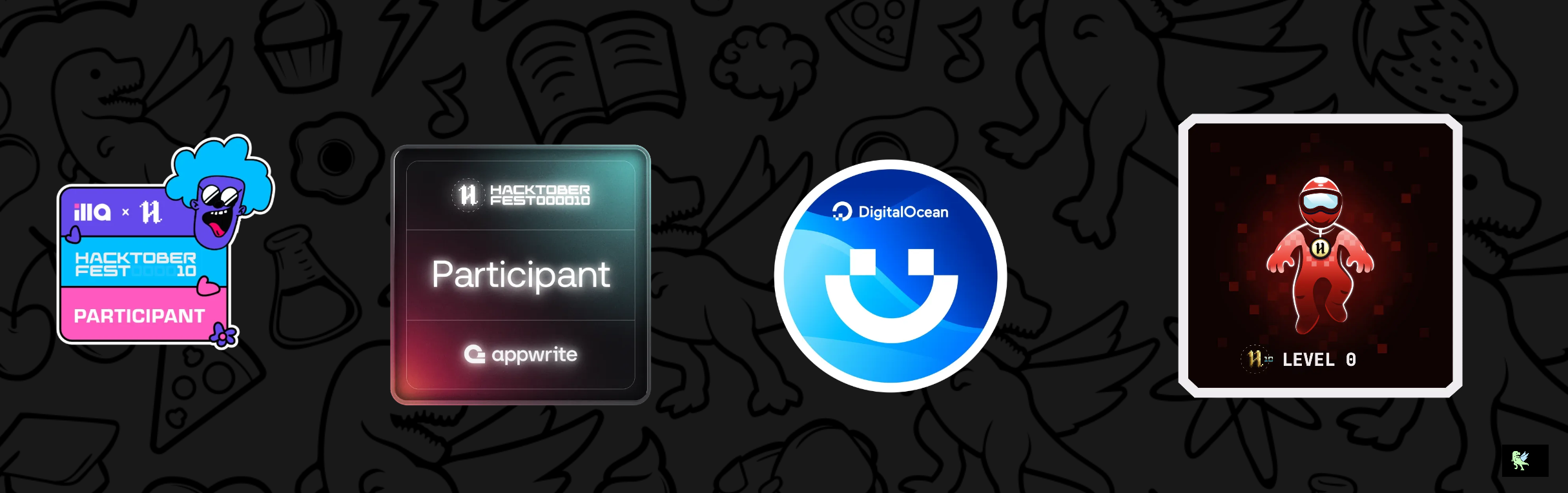 An image of @xdfrost's Holopin badges, which is a link to view their full Holopin profile