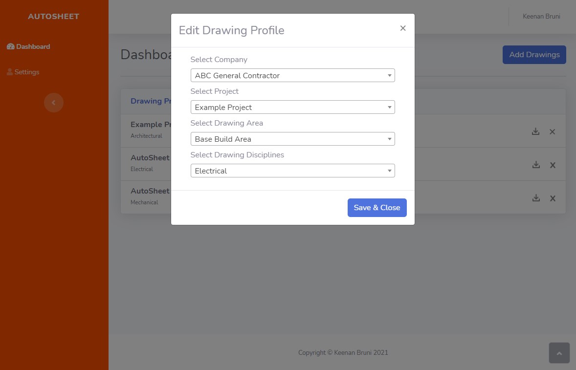 Add Drawing Profile