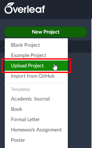 Overleaf New Project