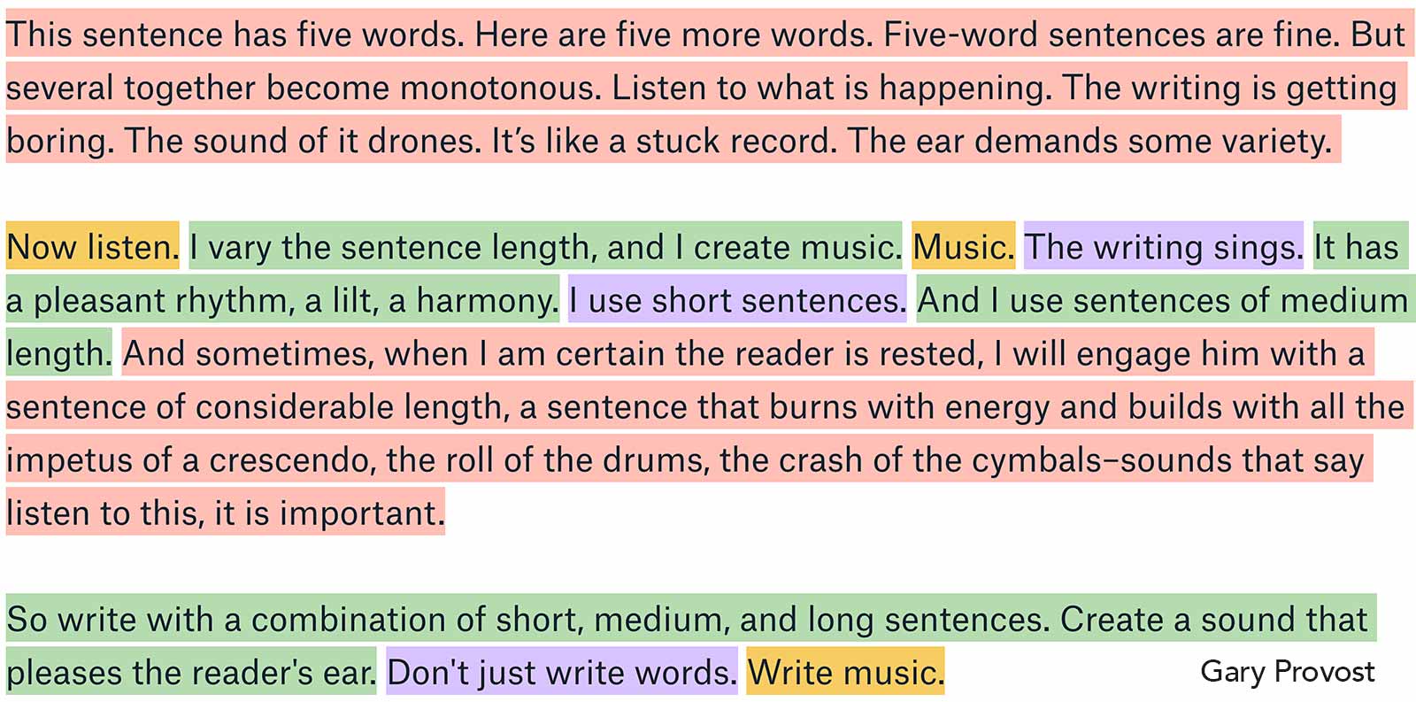 Julian.com Gary Provost Vary Sentence Length