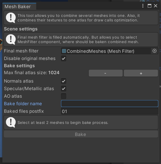 Mesh Baker Tool