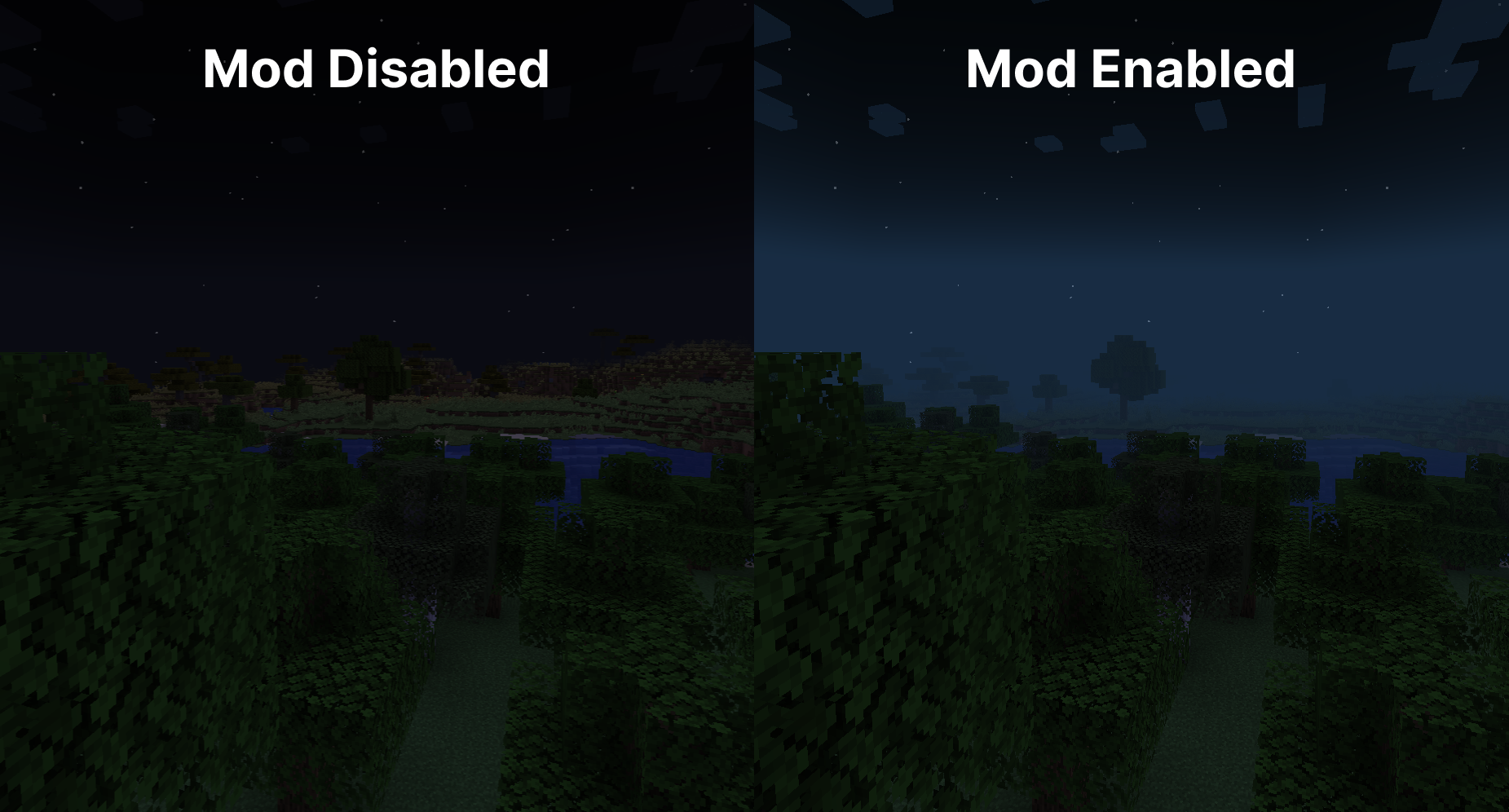 Time-Based Haze comparison (left: Mod Disabled; right: Mod Enabled)