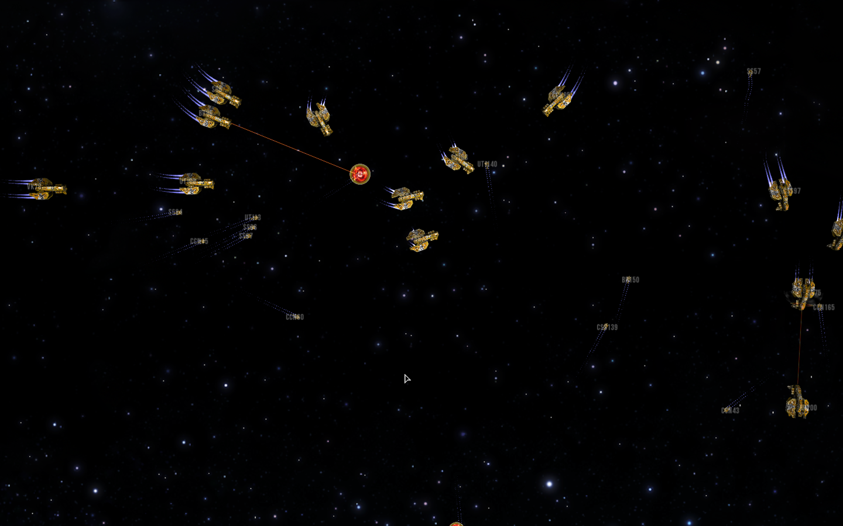 The Top Down view showing a space battle in progress