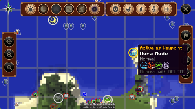 Thaumcraft aura nodes in JourneyMap overlay