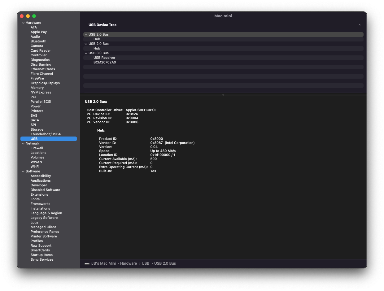 System Information - USB