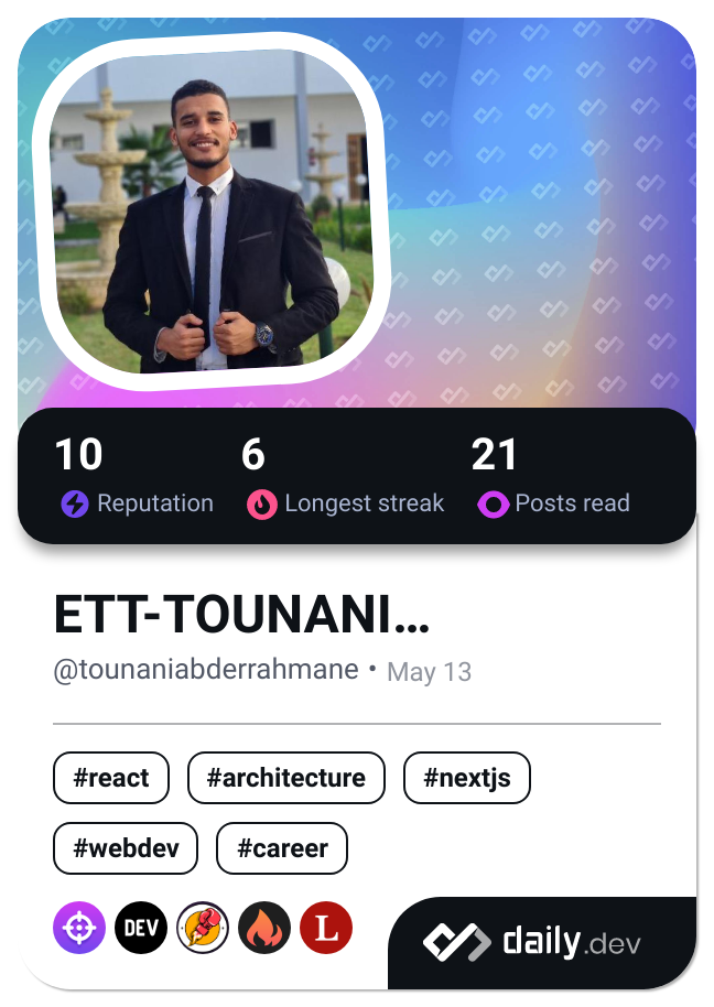 ETT-TOUNANI Abderrahmane's Dev Card