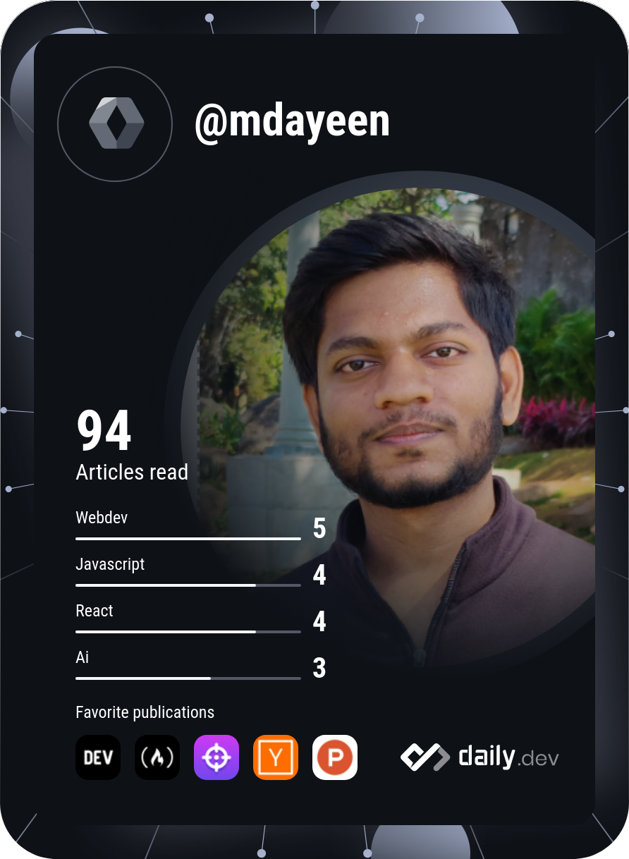 Mohammed Ayeenuddin's Dev Card