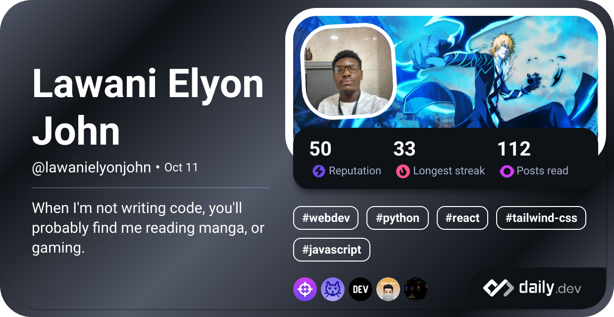 Lawani Elyon John's Dev Card