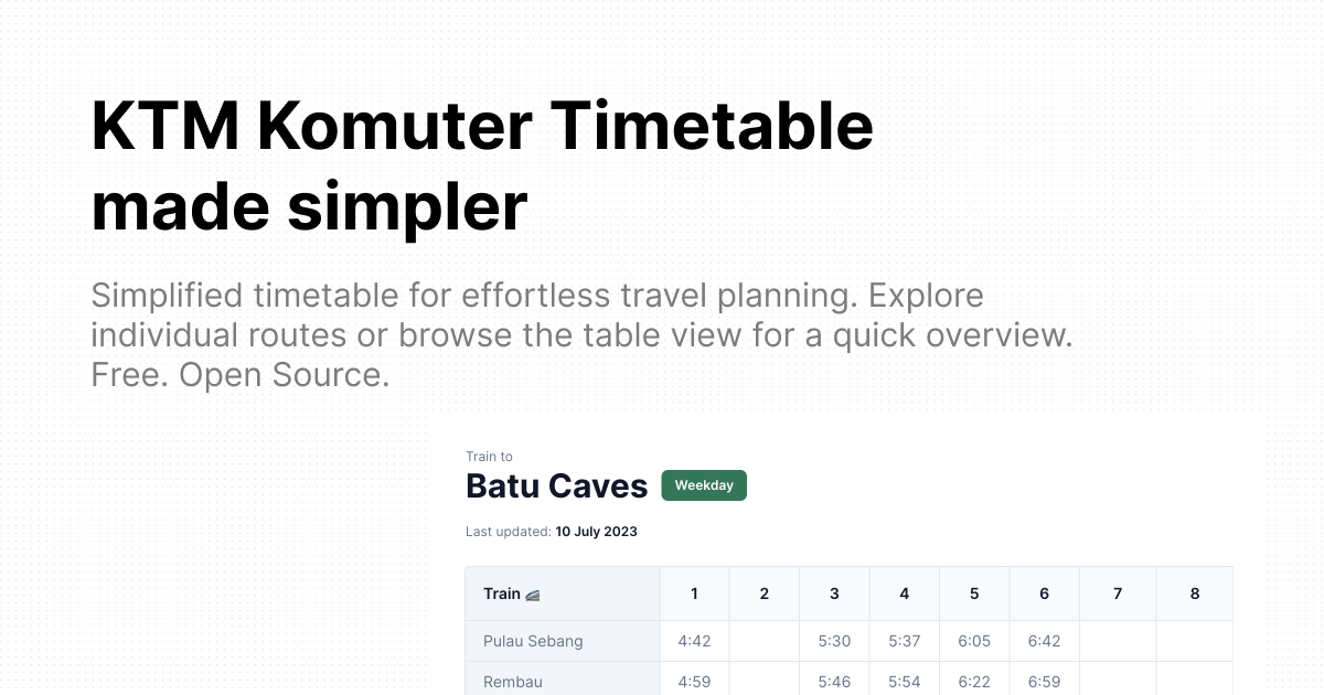 KTM Komuter Timetable