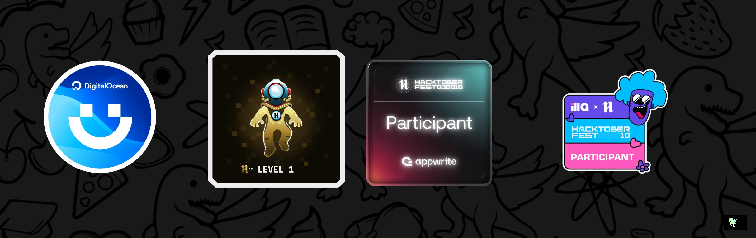 An image of @mantyk's Holopin badges, which is a link to view their full Holopin profile