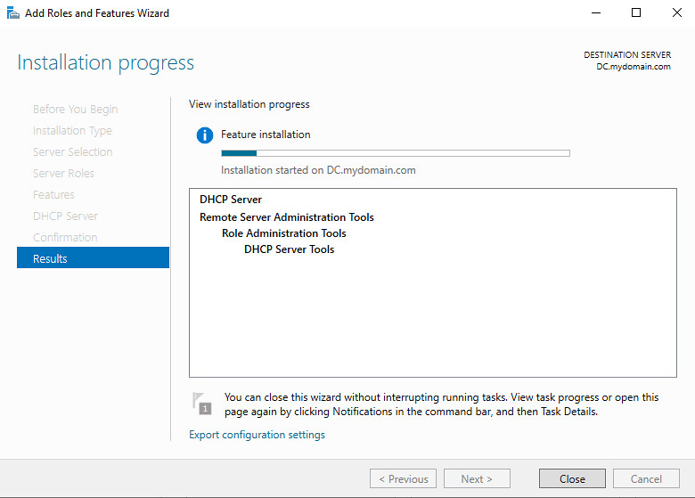 Installing DHCP Server 2