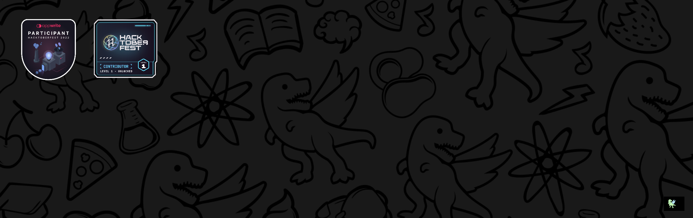 An image of @jisundr's Holopin badges, which is a link to view their full Holopin profile