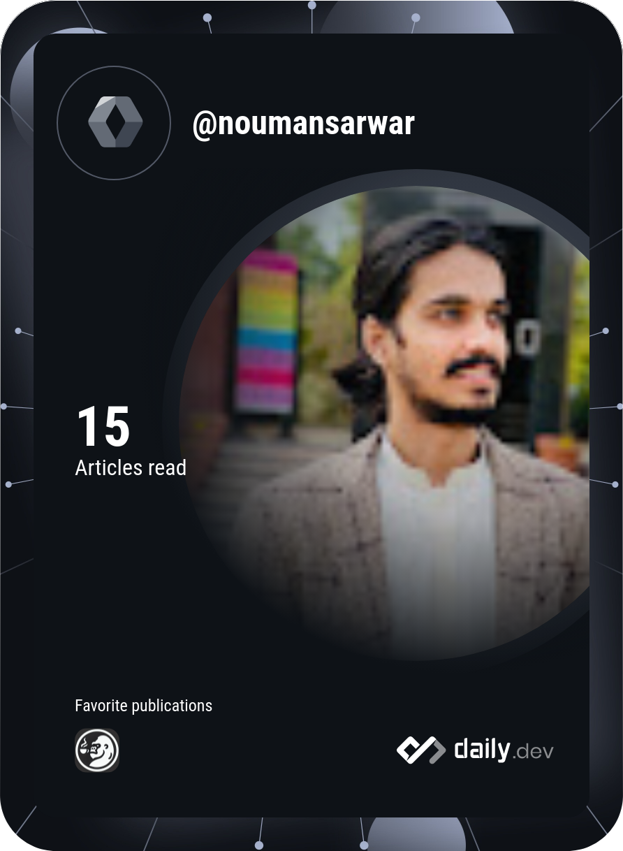 Nouman Sarwar's Dev Card