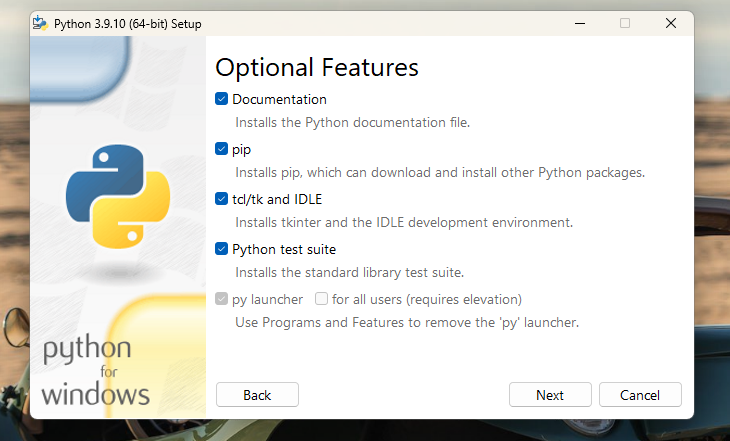 Первый экран настроек