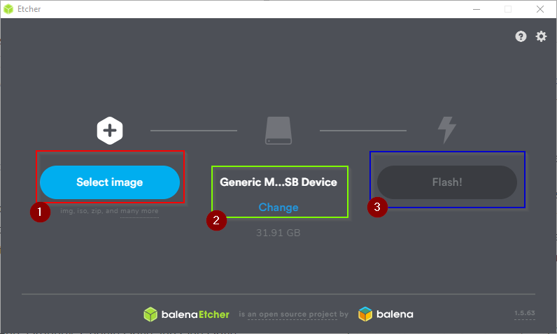 BalenaEtcher Window