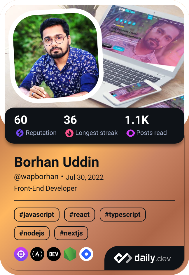 Borhan Uddin's Dev Card