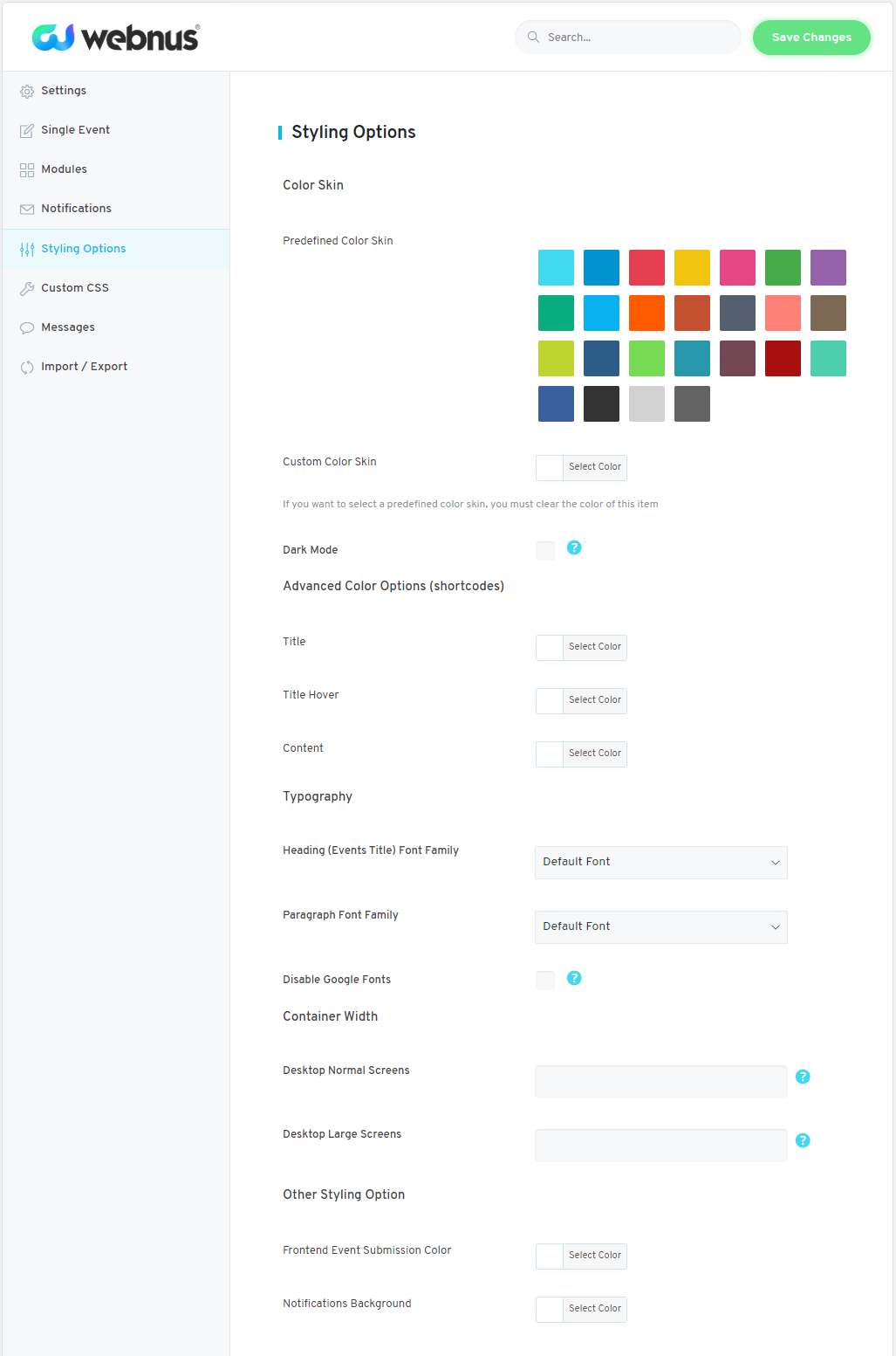 WordPress Event Calendar - Settings 09