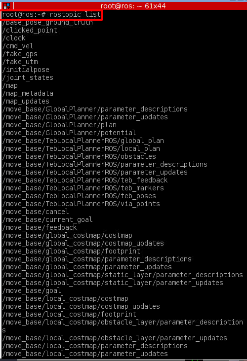 rostopic list