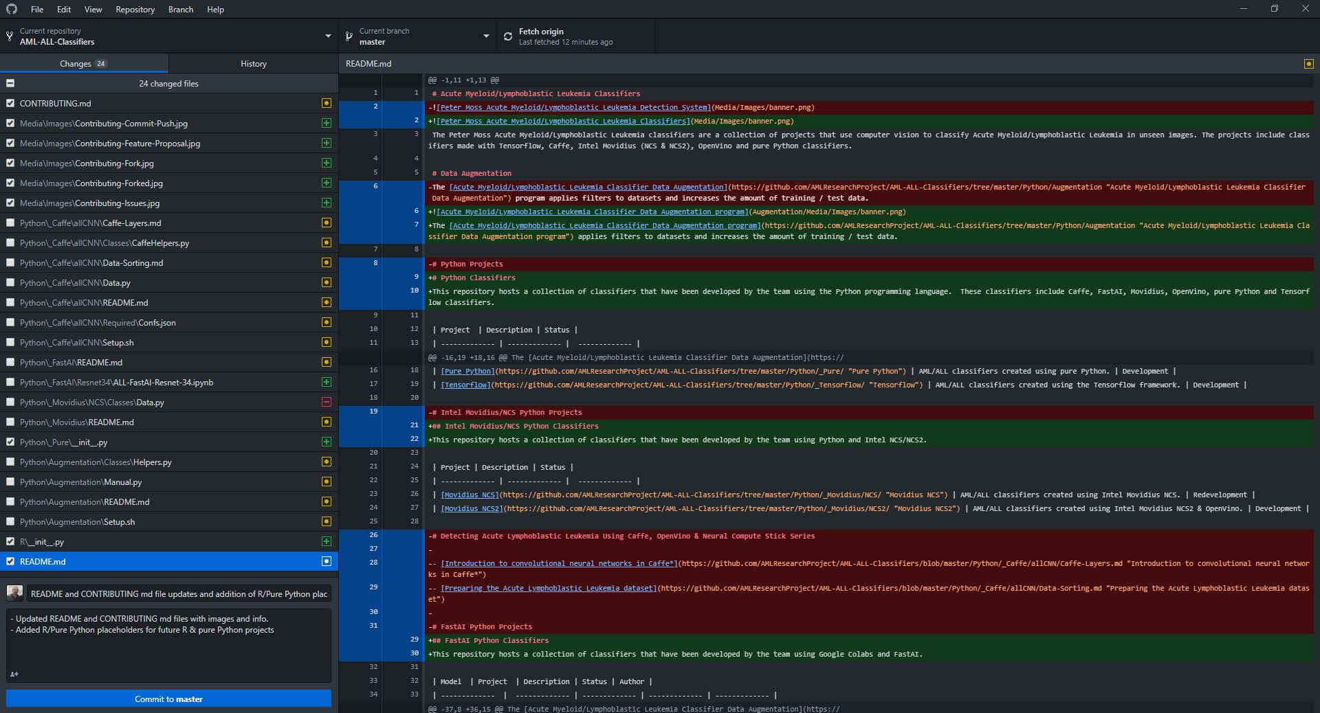 Push changes to forked repository