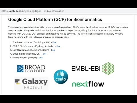 Welcome to GCP for Bioinformatics