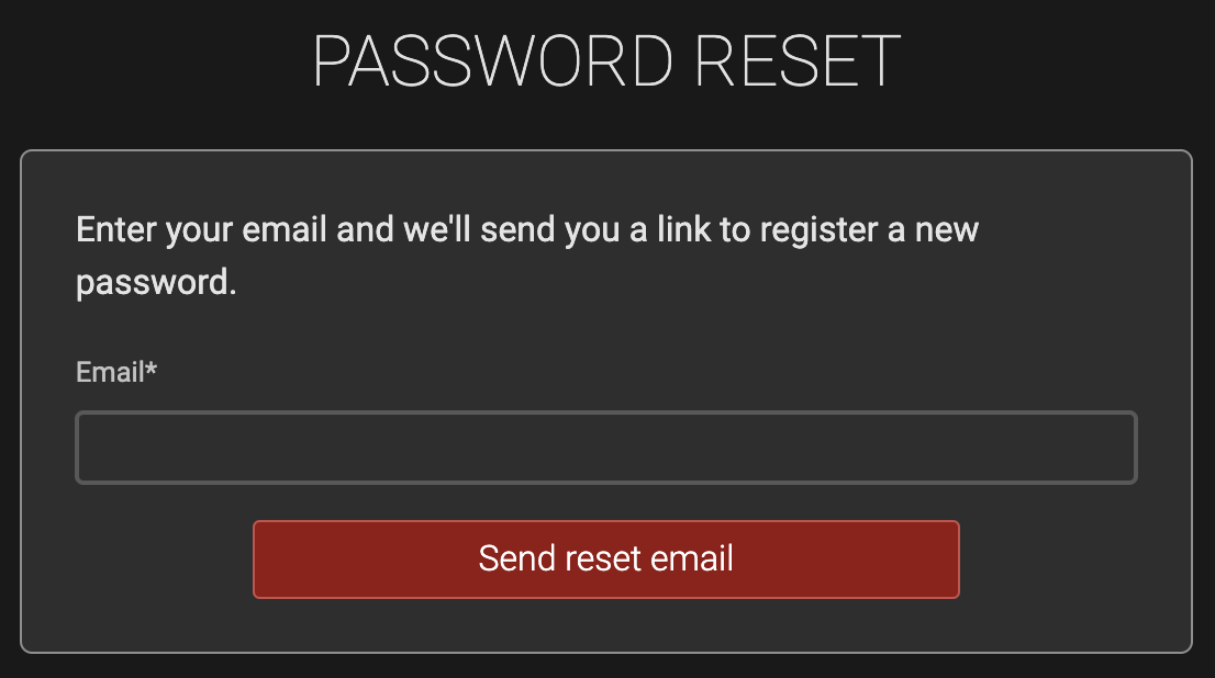 Password Reset