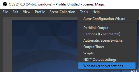 obs-websocket settings location